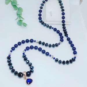 Beautiful Czech Glass, Quartzite Lapis necklace🤩